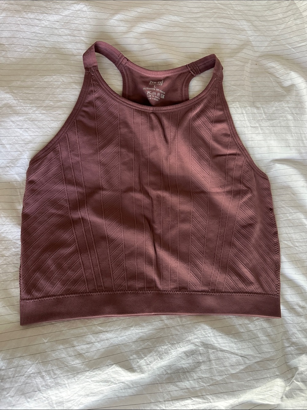 Pro-Fit Seamless High-Neck Brami Crop Top - Mauve